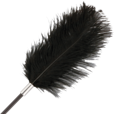 Frustino bifacciale con piume stimolatore nero 56 cm BDSM ed erotismo